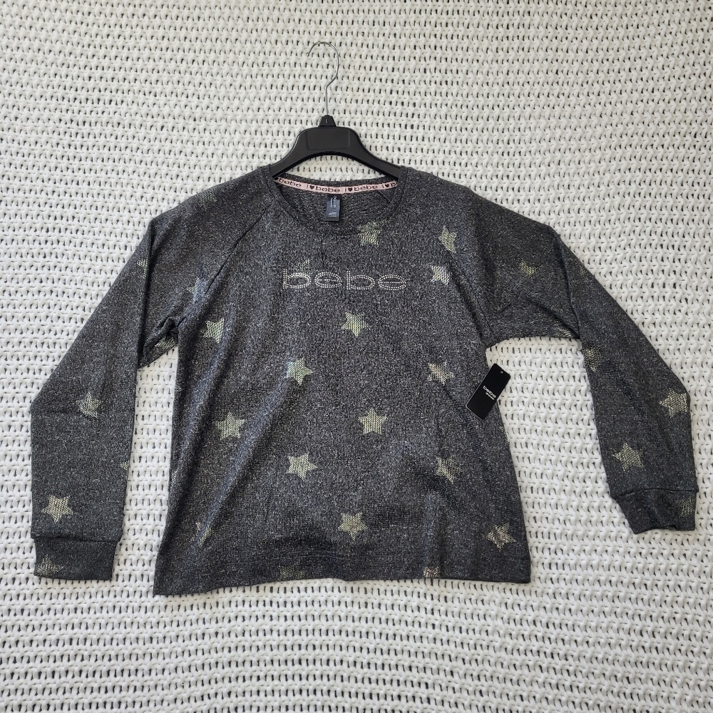 Bebe  Womwn's Sleepweare Top Size Large Gray Color New With Tag